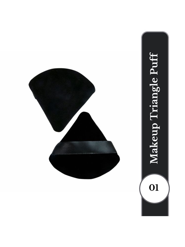 RHE Cosmetics Triangle Pocket Pizza Powder Puff & Makeup Blender Sponge Black