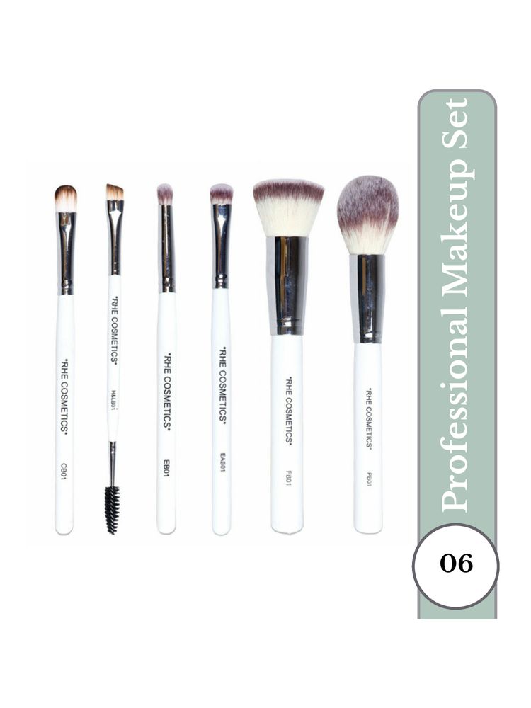 Rhe Cosmetics 06 Pcs Professional Makeup Brush Set For Face & Eye Makeup Brush - Set V1-image-24
