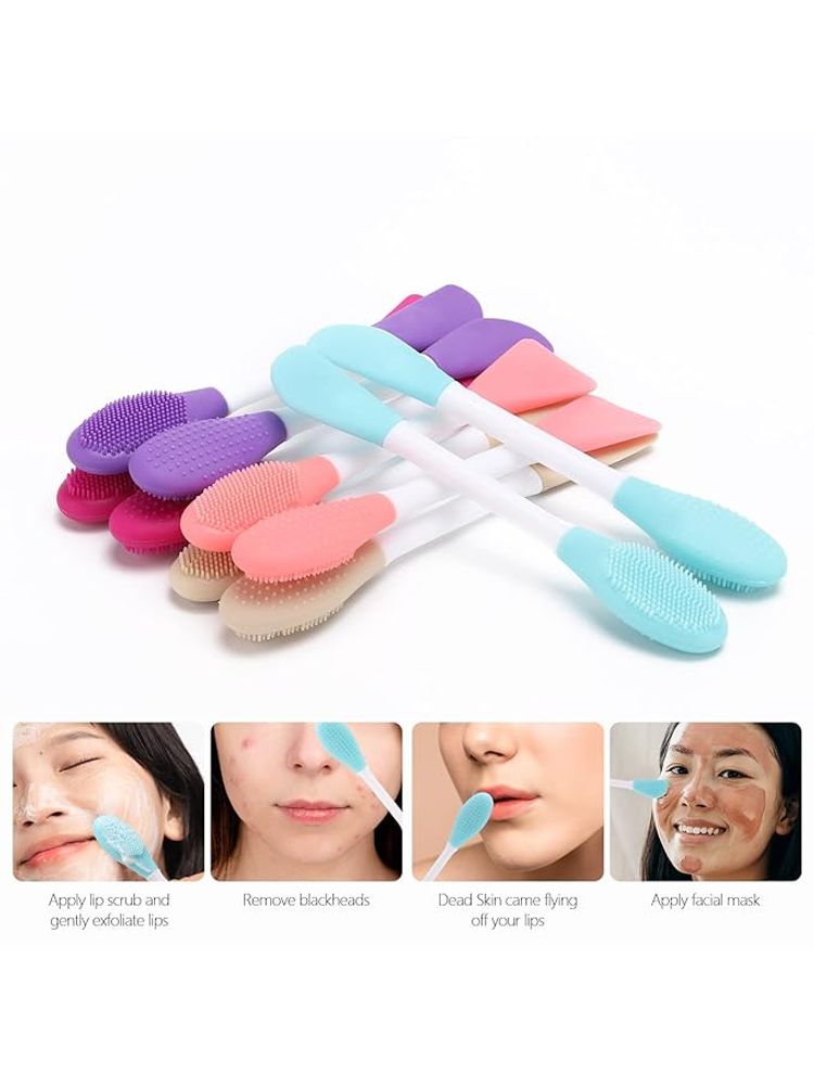 Rhe Cosmetics Face Mask Applicator & Face Wash Double Sided Brush - Purple