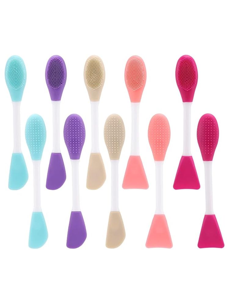 Rhe Cosmetics Face Mask Applicator & Face Wash Double Sided Brush - Majenta
