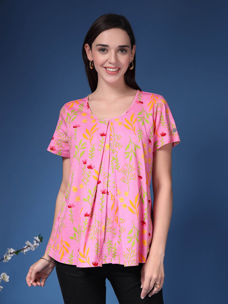 Zelena ROSALIE Floral Cotton Maternity and Nursing Top-picture-22