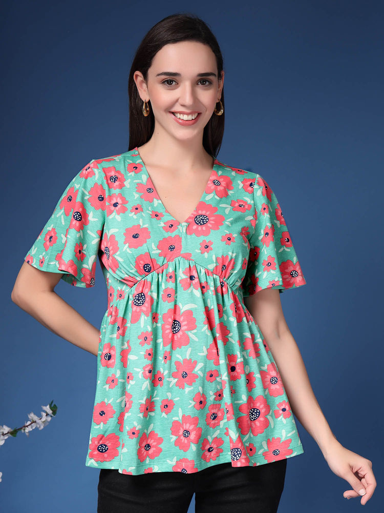 Zelena RHEA Floral Maternity and Nursing Top-picture-20