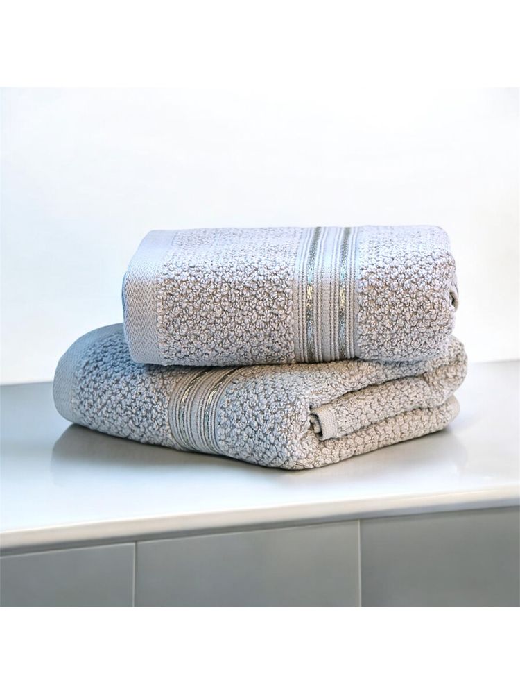 LANE LINEN Light Grey 100% Cotton Hand Towels (Pack Of 2)-picture-11