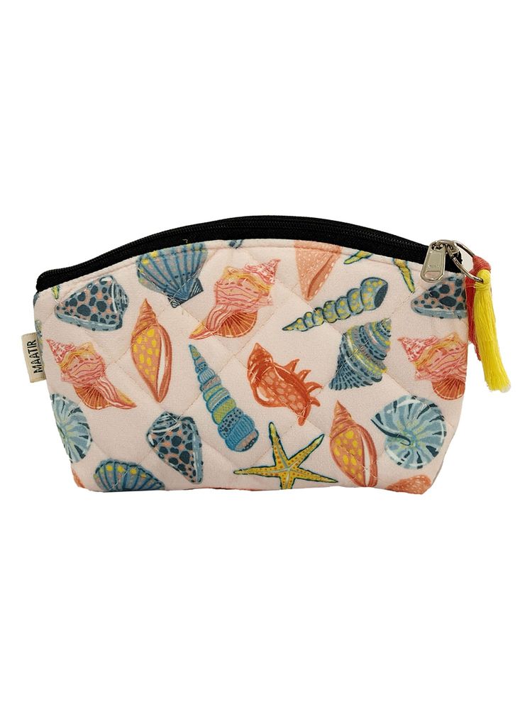 Maatir Velvet Sunglasses Pouch Pop Colours Seashells Design Travel Pouch