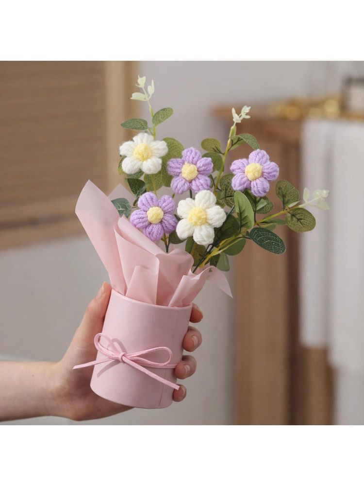 NFI Essentials Crochet Bouquet In Decorative Pink Pot-image-34