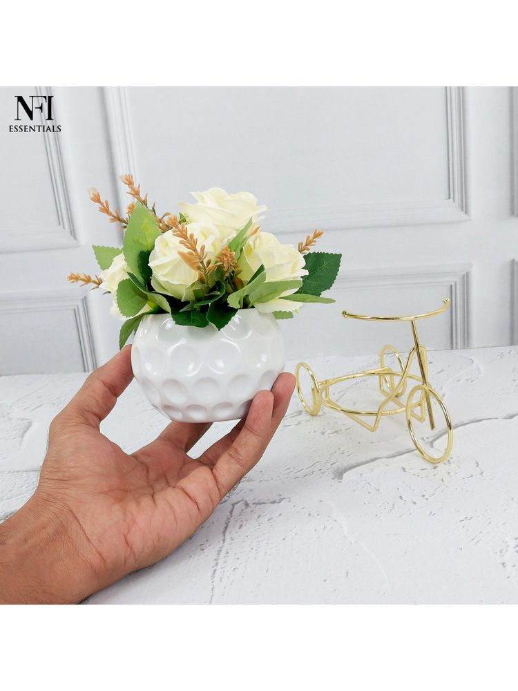NFI Essentials Artificial White Rose Flower Decorative-image-24