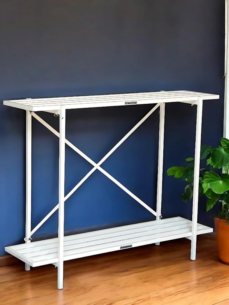 Ecofynd Eric 2-Tier White Metal Plant Stand-picture-3