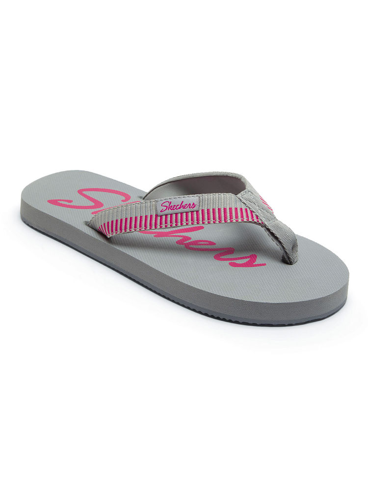 SKECHERS Women Courtwald India Grey & Hot Pink Casual Flipflops