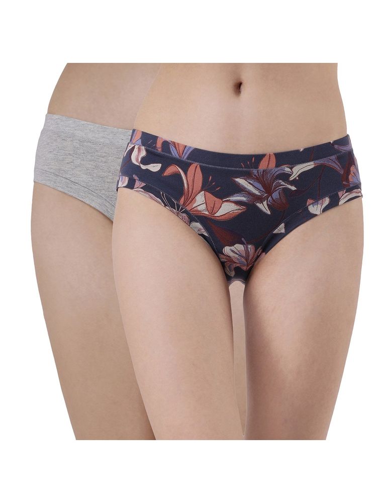 SOIE Womens Mid Rise Stretch Cotton Seamless Full Coverage Shorty Panty (Pack of 2)-picture-13