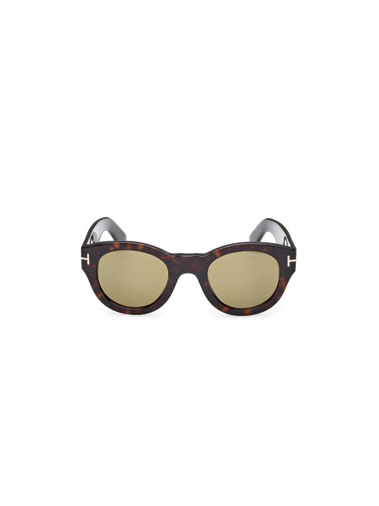 Tom Ford Eyewear Unisex Acetate Round Green Lens Sunglass-Ft1212 48 52N (48)-image-11