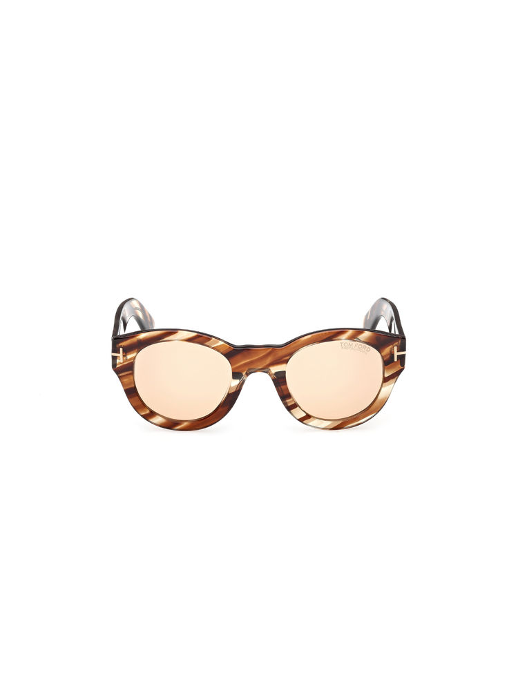 Tom Ford Eyewear Unisex Acetate Round Brown Lens Sunglass-Ft1212 48 55E (48)-image-10