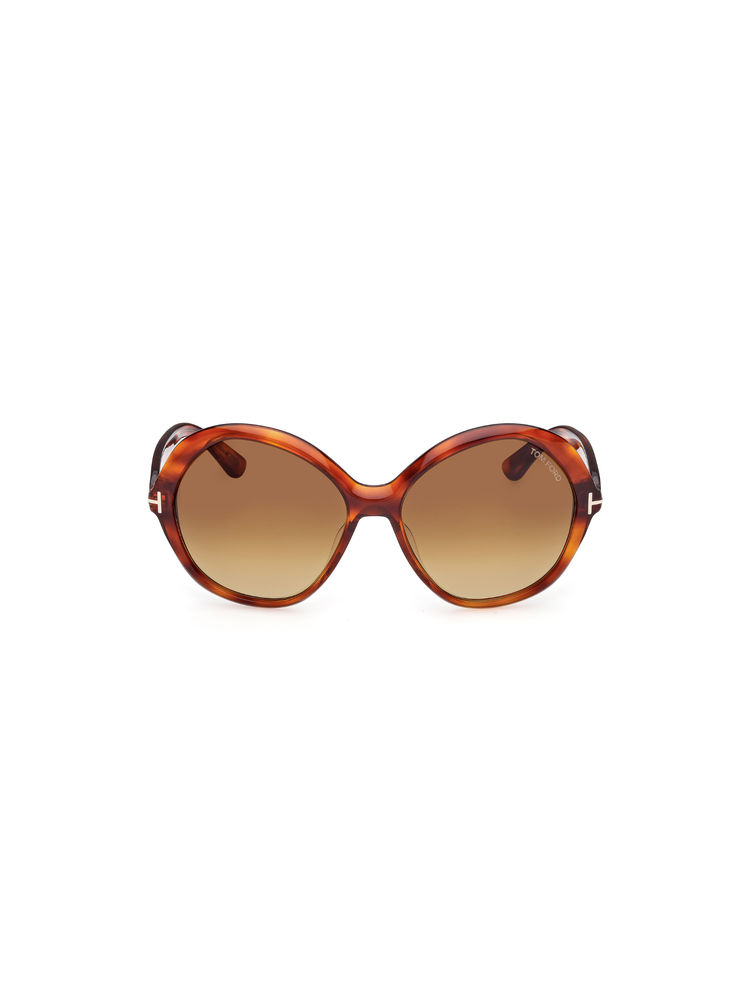 Tom Ford Eyewear Women Acetate Round Brown Lens Sunglass-Ft1282 60 54F (60)-image-1