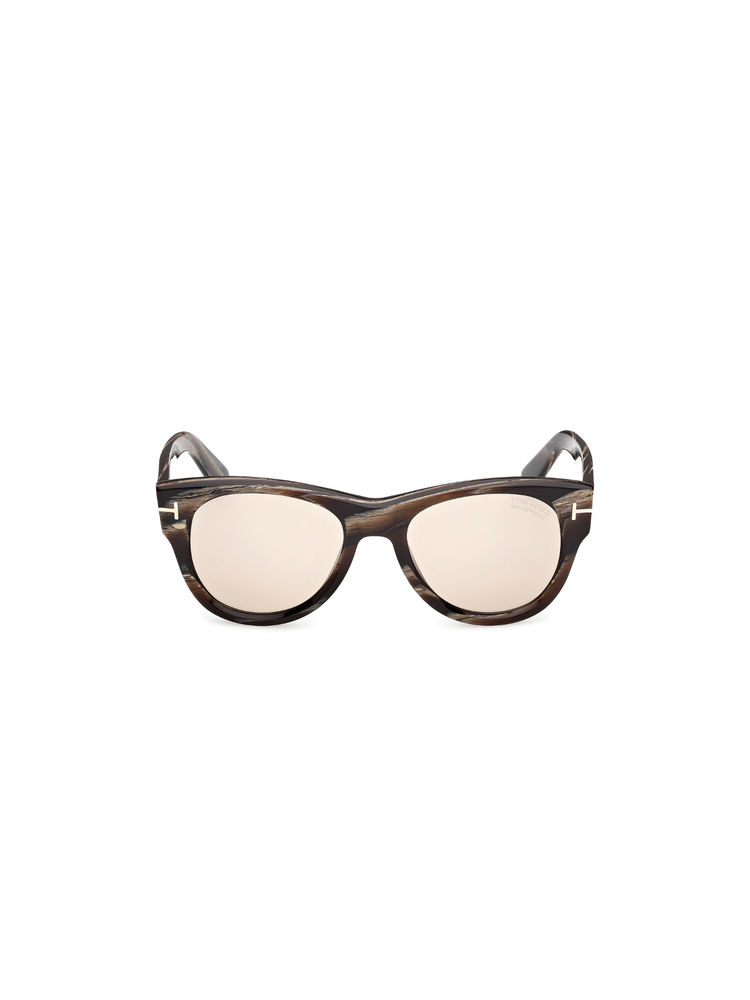 Tom Ford Eyewear Men Acetate Round Brown Lens Sunglass-Ft1305 52 64E (52)-image-42