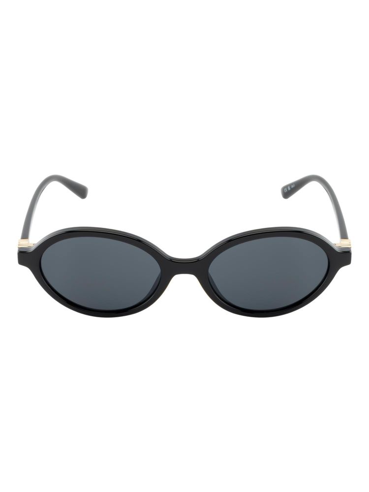 Opium Eyewear Oval Sunglasses for Women Grey Lens Plastic Black Frame -Op-10389-C01-52 (52)-picture-22
