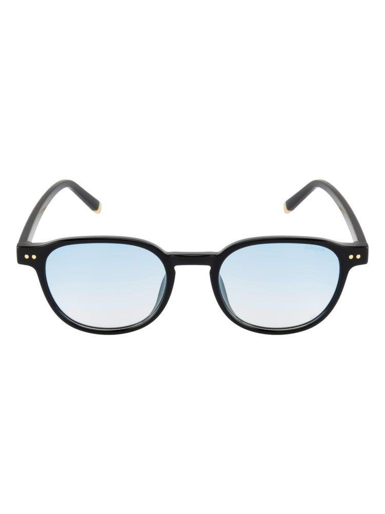 Opium Eyewear Round Sunglasses for Unisex Blue Lens Tr-90 Black Frame -Op-10455-C02-50 (50)-image-8
