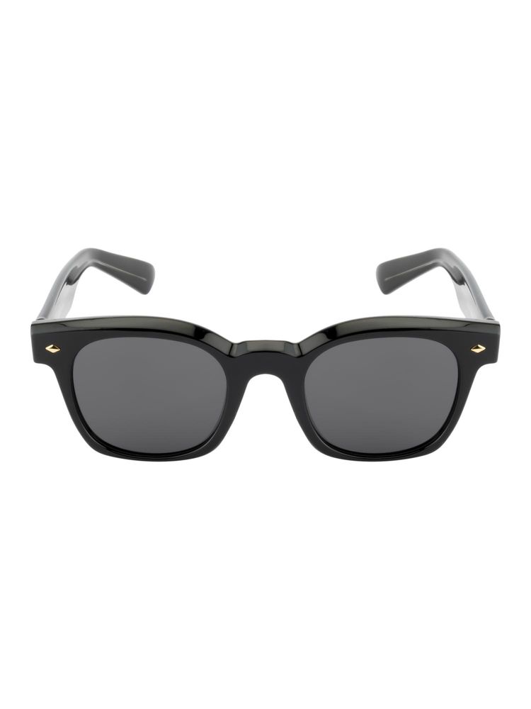 Opium Eyewear Square Sunglasses for Unisex Grey Lens Plastic Black Frame -Op-10459-C01-49 (49)-image-49