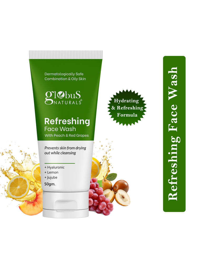 Globus Naturals Refreshing Face Wash With Peach & Red Grapes-picture-16