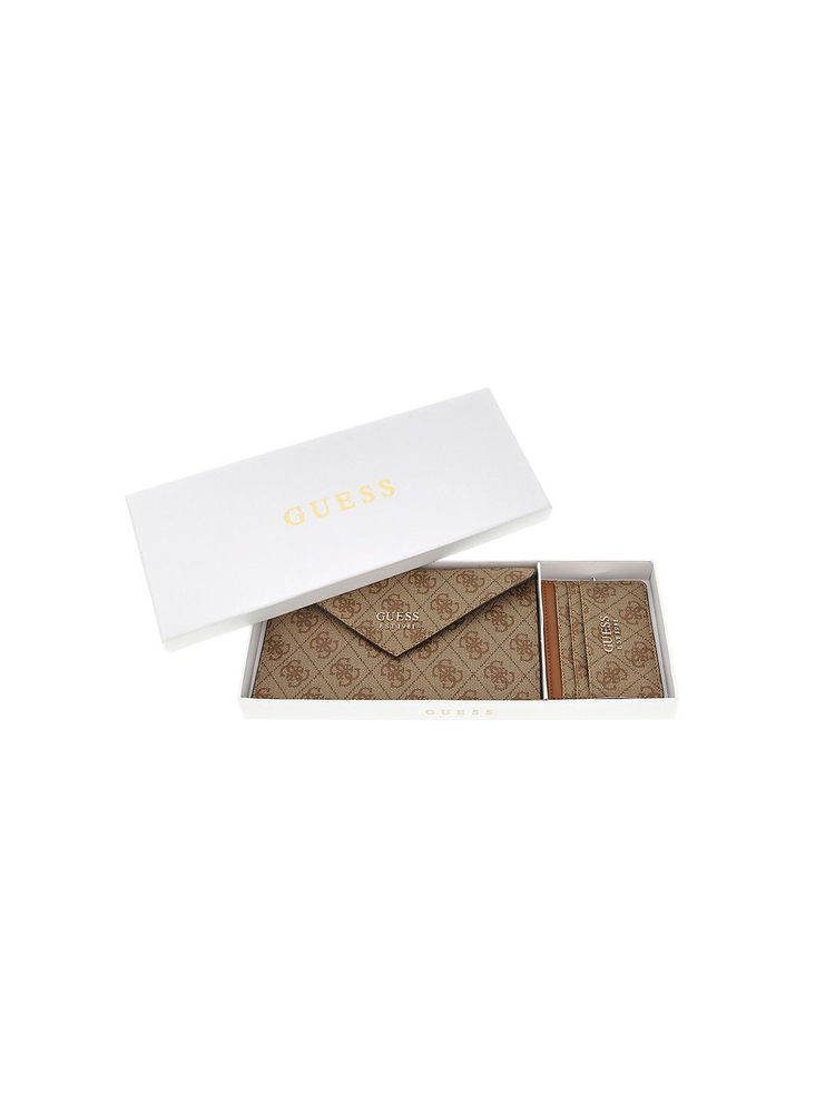 guess fashion Guess Latte Logo Printed Orlina Boxed Envelope Wallet with Card Holder-picture-28