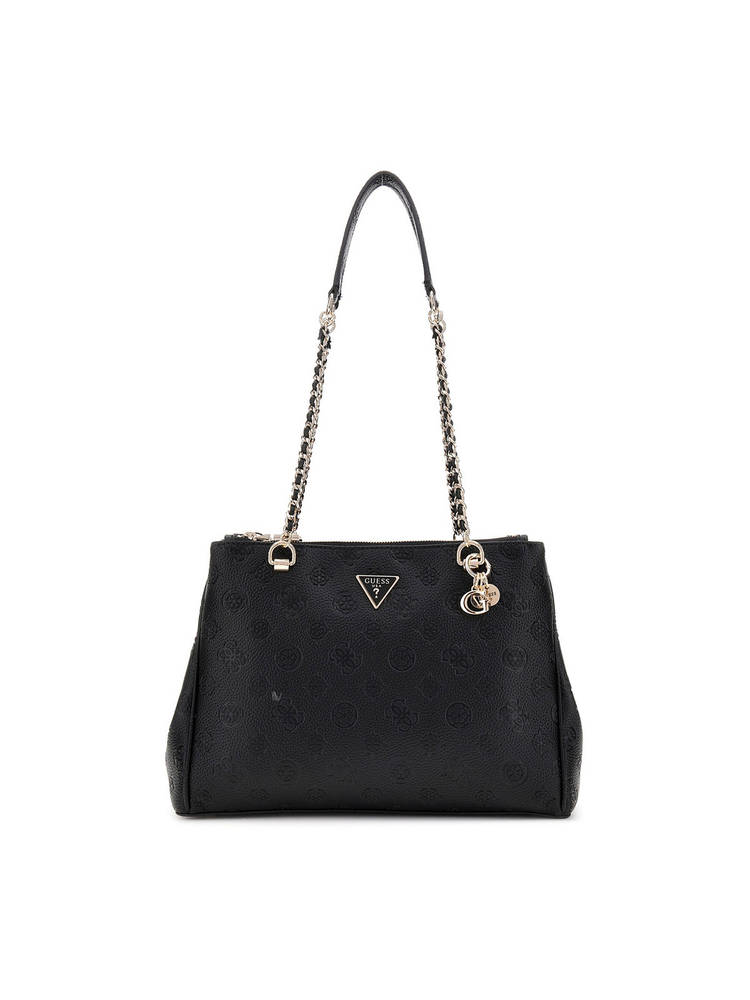 guess fashion Guess Black Textured Cresidia Status Handbag Bag-picture-26