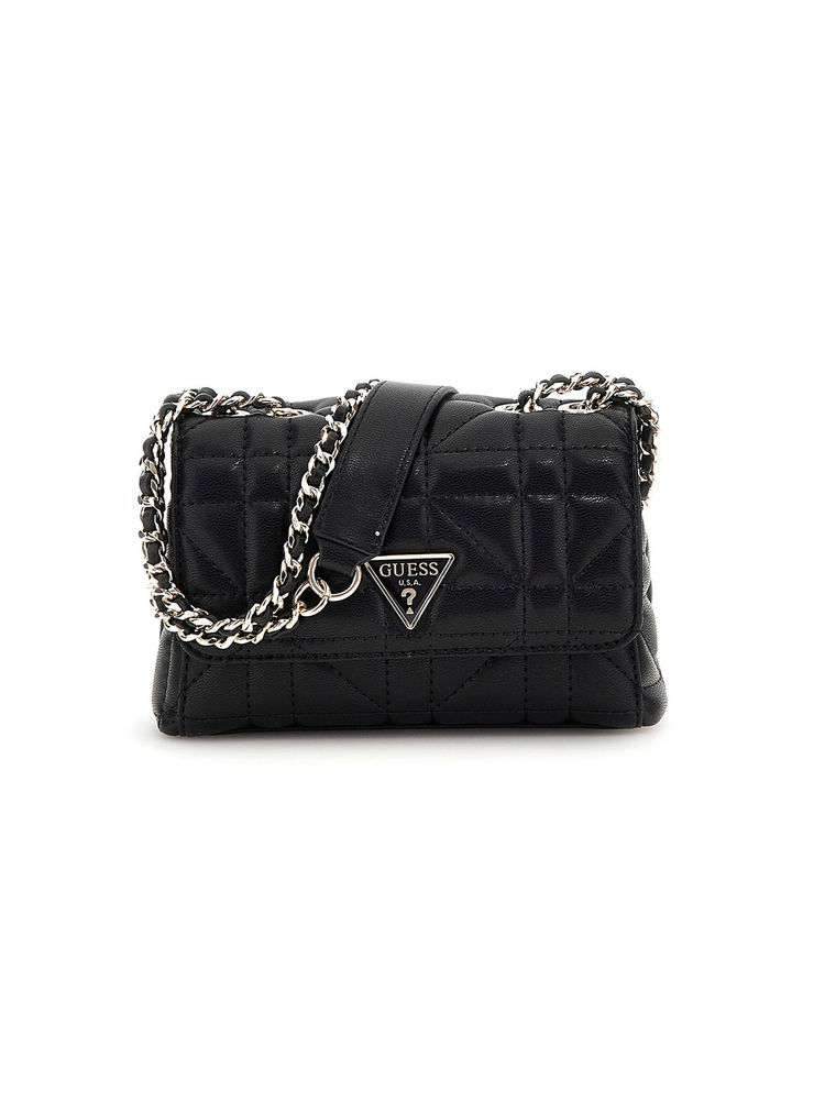 Guess Black Quilted Edita Sling Bag-image-10