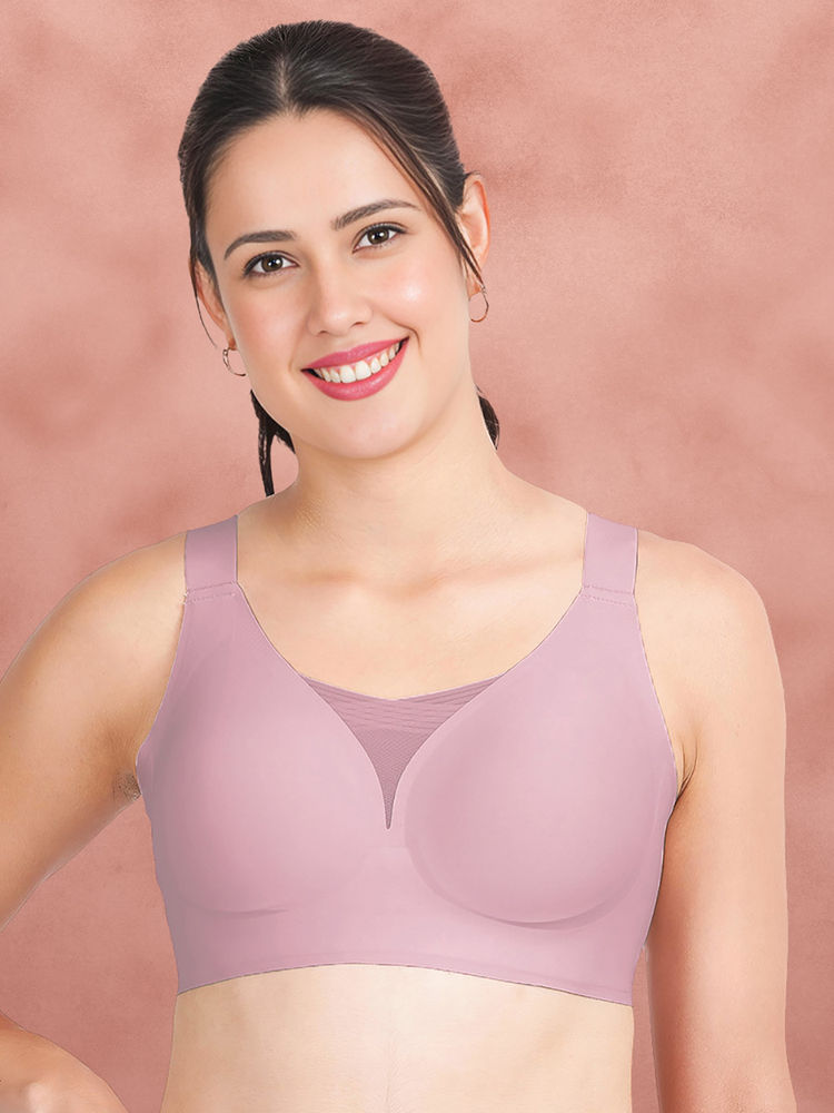 Shyaway Mary Rose 3/4Th Coverage Mesh Wirefree Seamless Non Detachable Removable Padding Bra-image-49