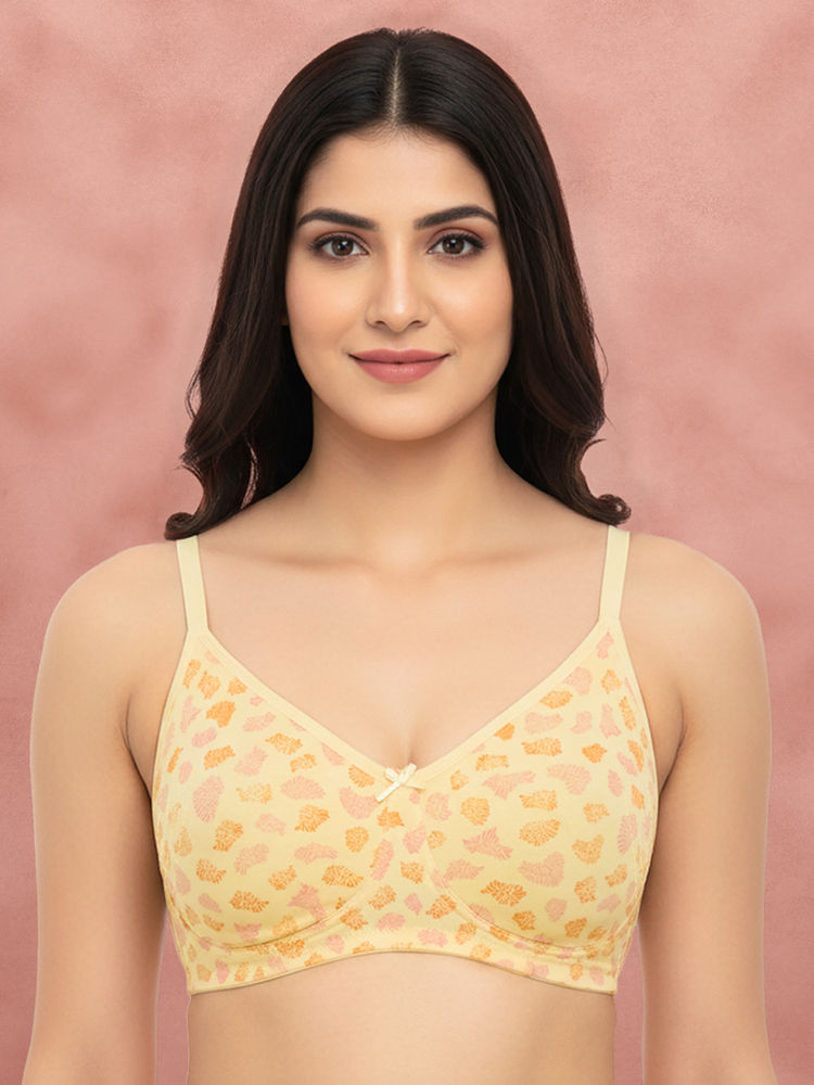 Shyaway By Susie Impala Yellow Wirefree Full Coverage Seamless Detachable Printed Bra-image-45