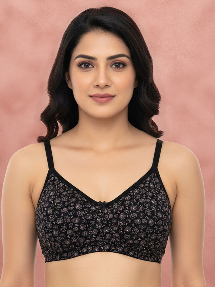Shyaway By Susie Black Beauty 3/4Th Coverage Non Detachable Wirefree Non Padded Seamless Bra-picture-46