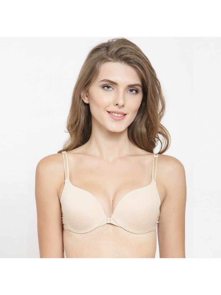 PrettyCat Front Closure Pushup Bra - Nude-picture-19