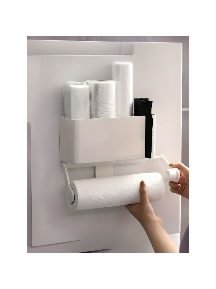 Kuber Industries Toilet Paper Holder | Wall Mounted Rack White-image-3
