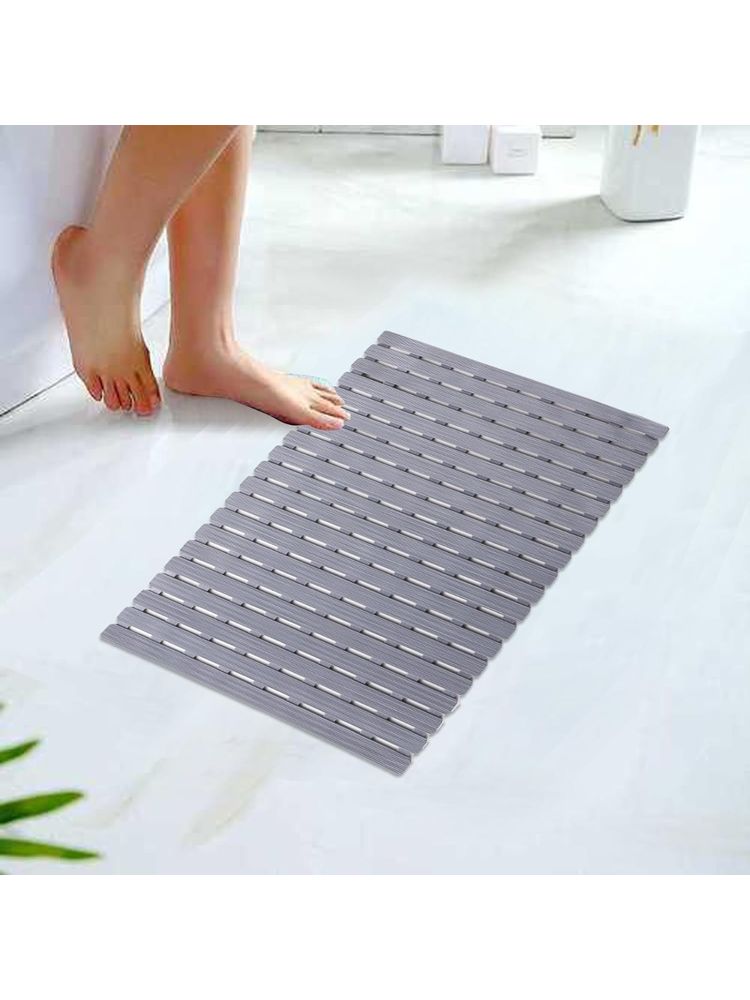 Kuber Industries Bath Mat | PVC Bathroom Mat | Shower Bath Mat | JL-01B | Gray-image-40