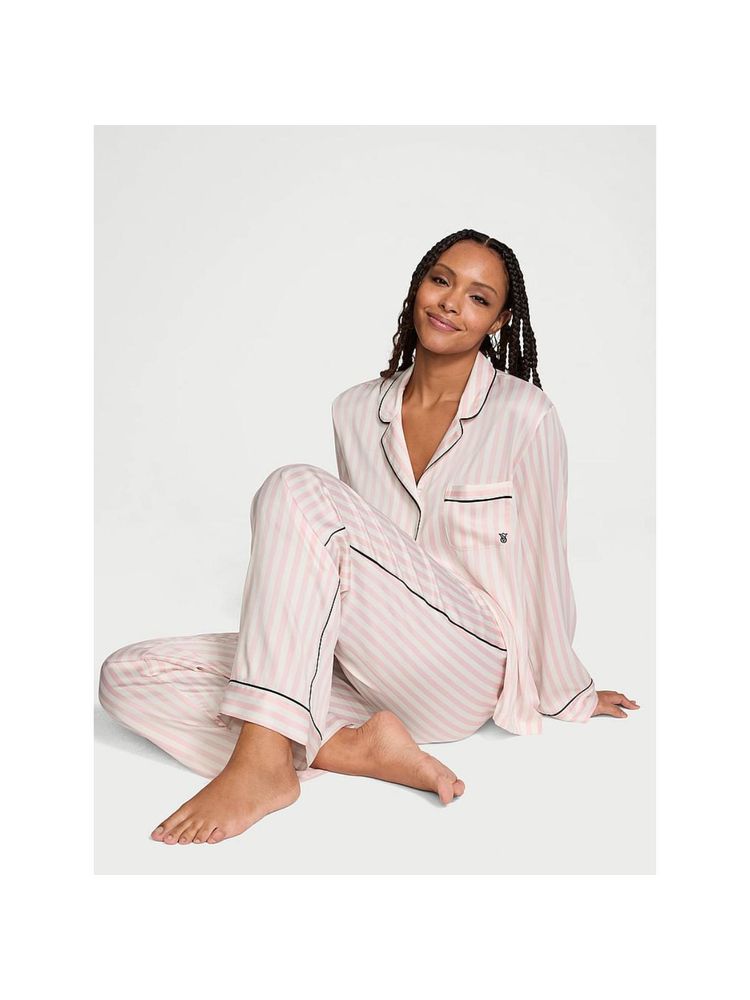 Victoria's Secret Fashion Show '24 Glazed Satin Long Pajama (Set of 2)