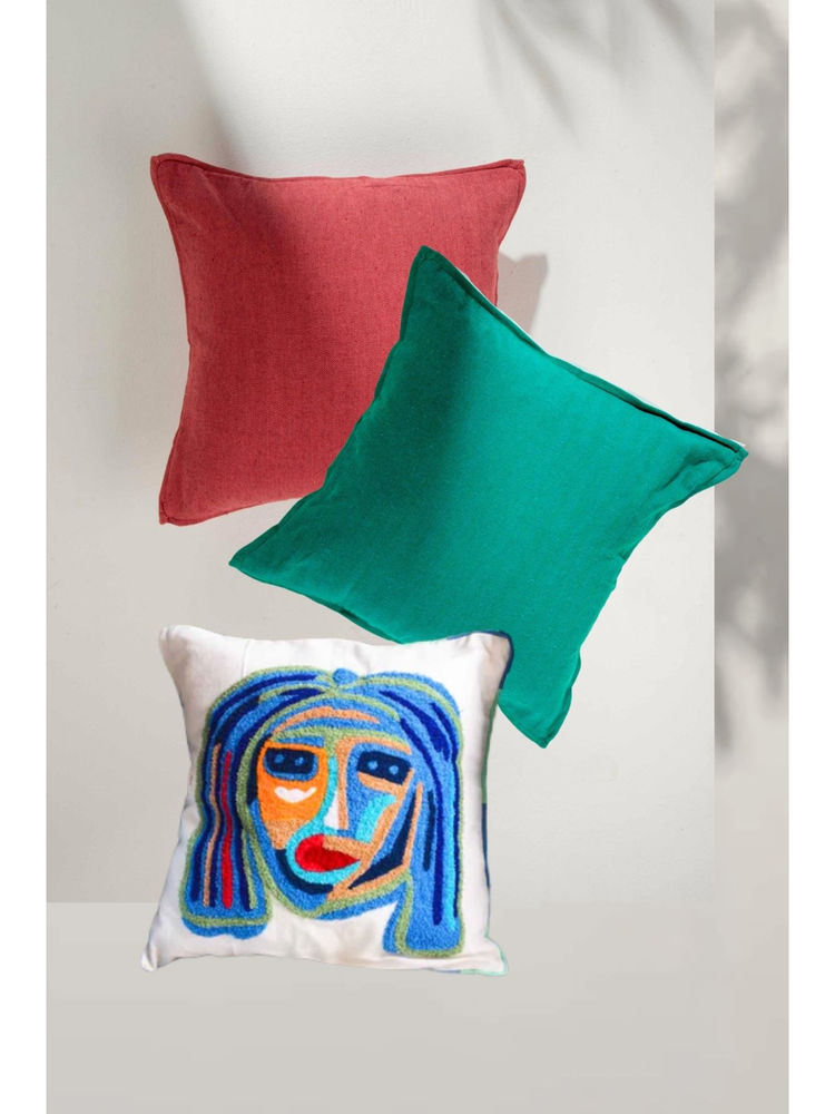 Freedom Tree Multi-Color Ensemble Face Cushion Covers (Pack Of 3)-image-38