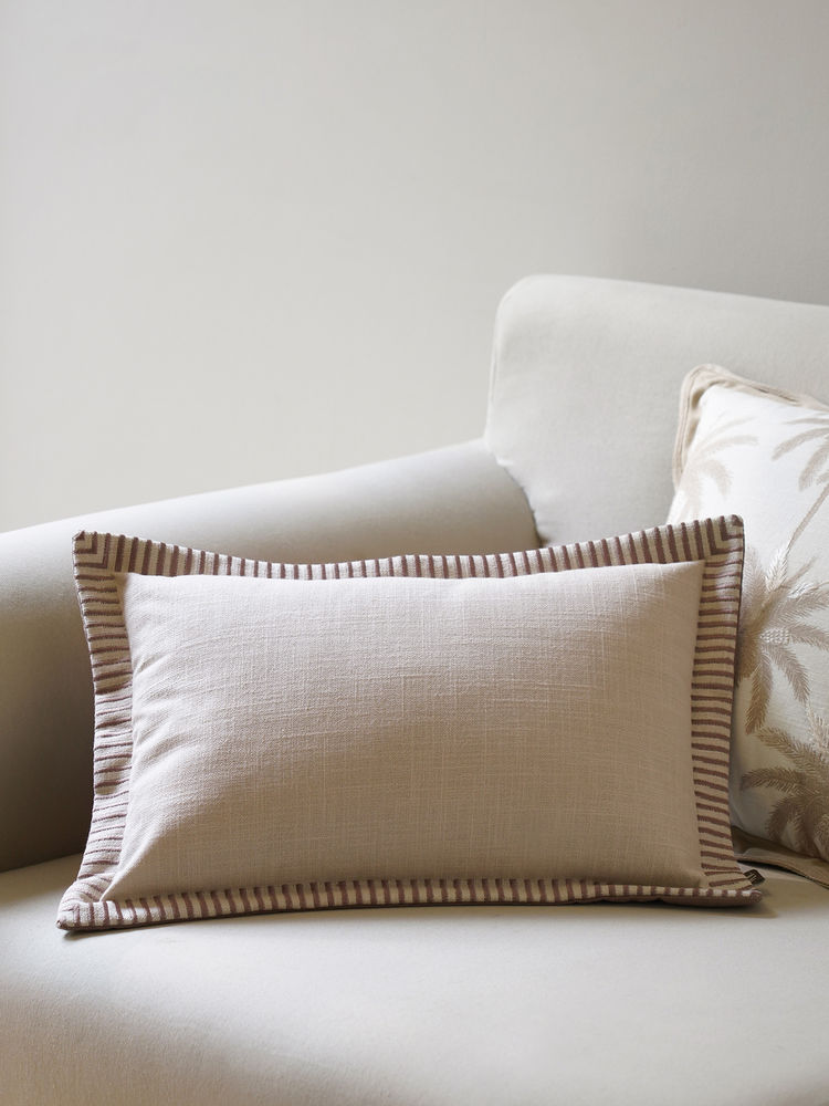 Pure Home + Living Off White Edge Embroidered Rectangle Cushion Cover-image-3