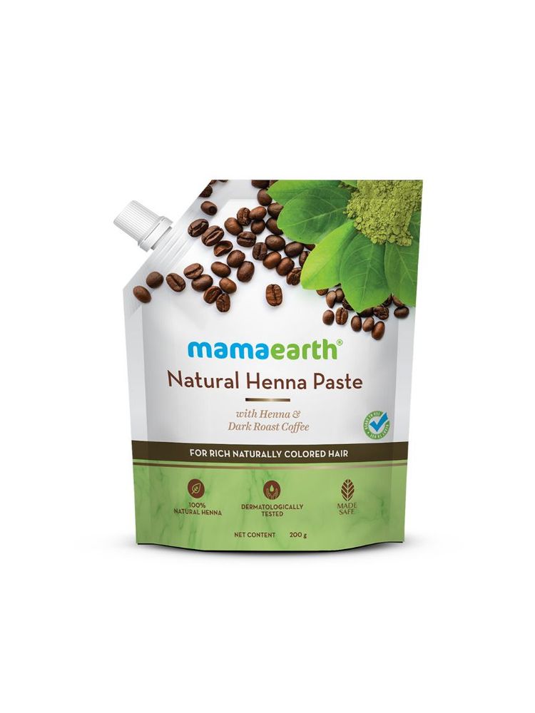 Mamaearth Natural Henna Paste With Henna & Dark Roasted Coffee For Rich Naturally Colored Hair