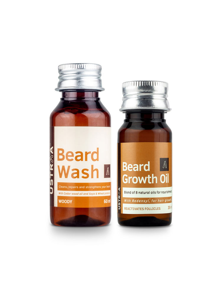 Ustraa Beard Growth oil & Beard Wash Woody