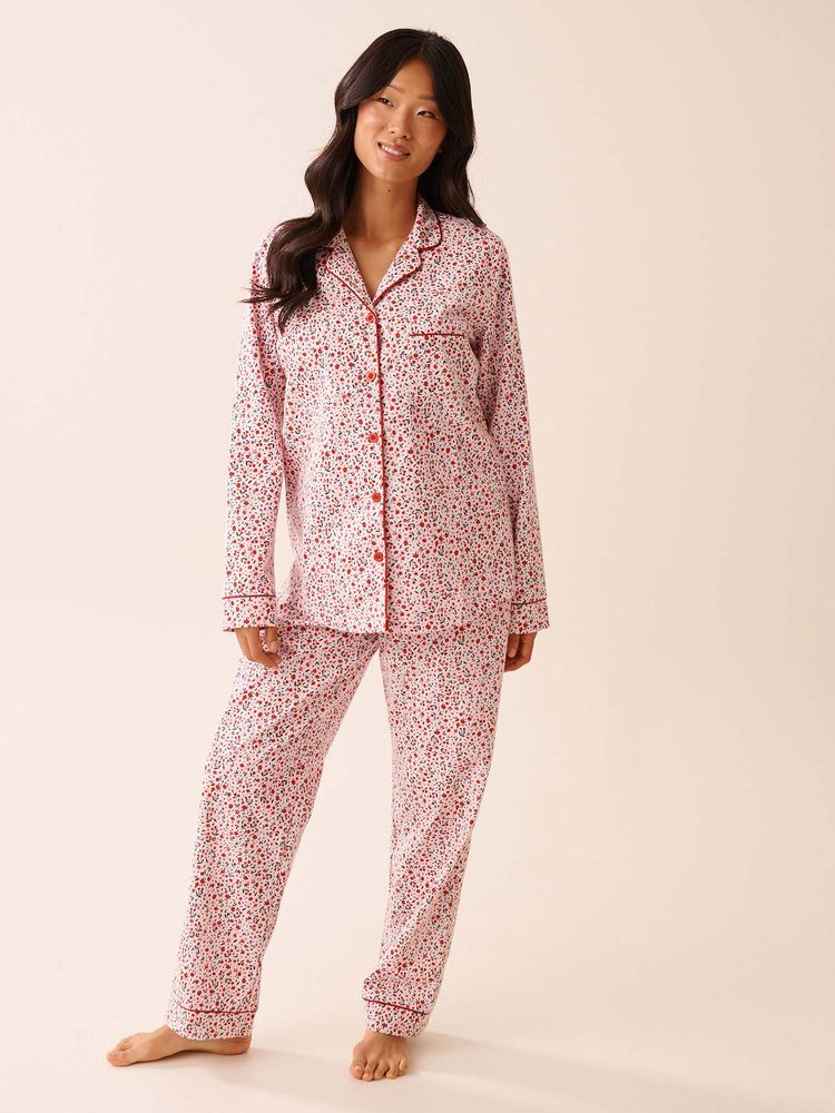 La Vie En Rose Red Cotton Shirt with Pyjama-picture-16