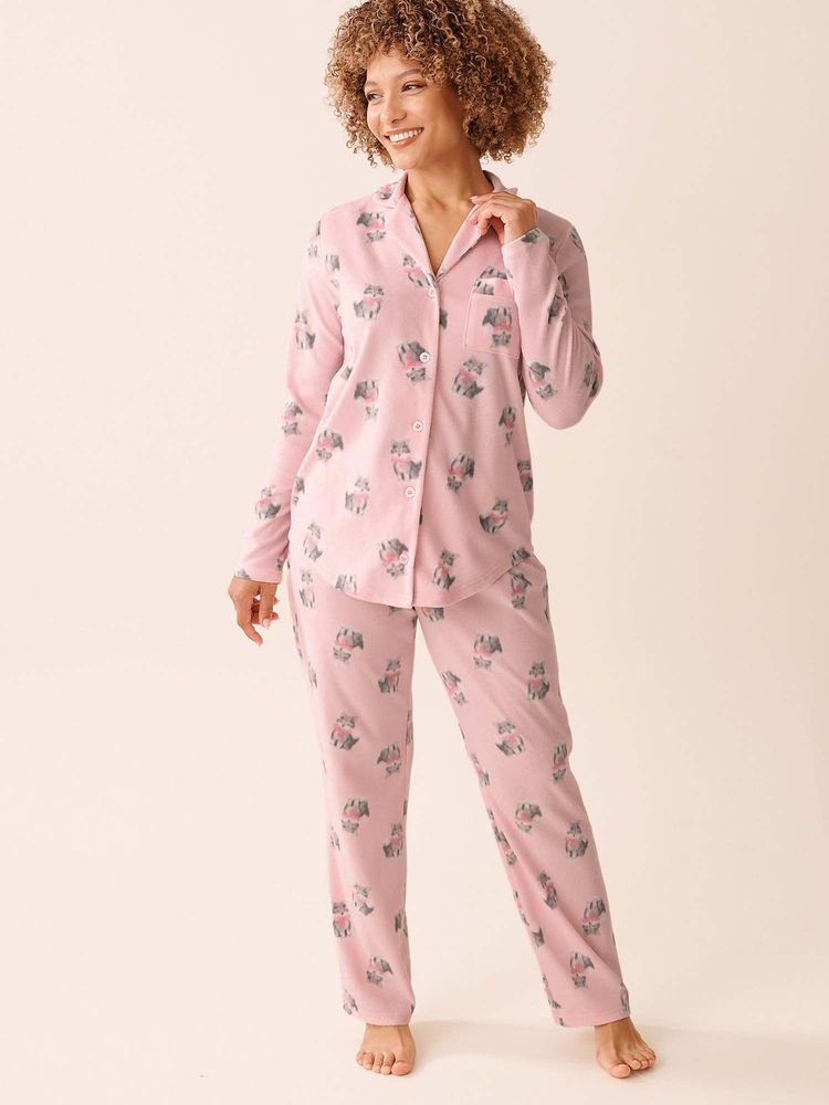 La Vie En Rose Pink Polyester Shirt with Pyjama-picture-19