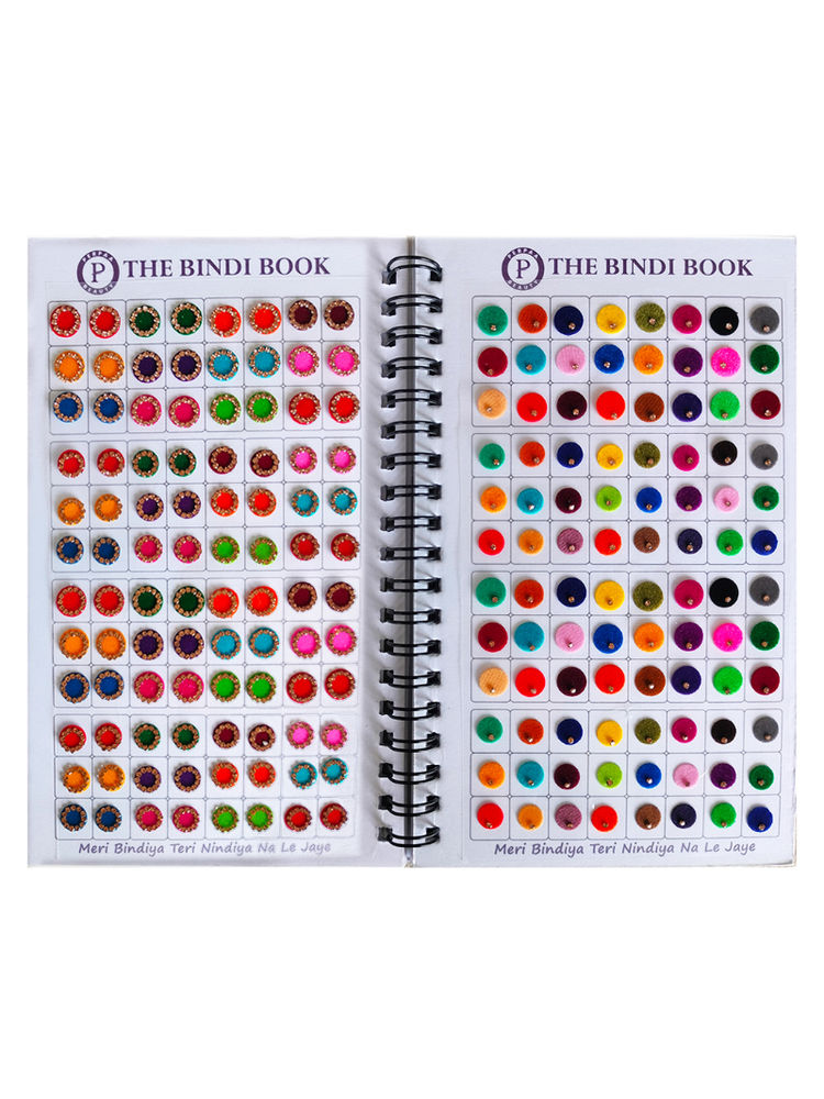 PERPAA Beauty All-In-One Bindi Book With Mirror Velvet Multicolour 550+ Designs For Women 5Mm To 8Mm-image-23