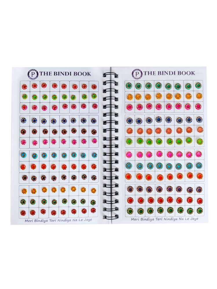 PERPAA Beauty Golden Stone Border Bindi Book Velvet Multicolour 550+ Designs For Women 5Mm To 8Mm-image-33