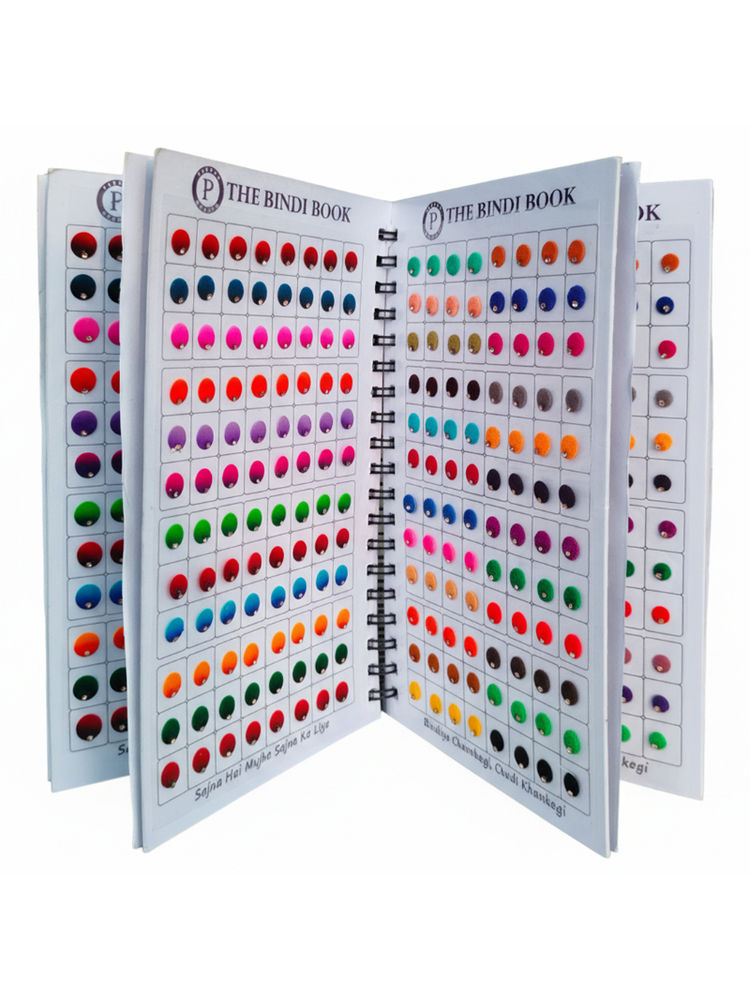 PERPAA Beauty Stone Bindi Book With Mirror Single,Dual Colour Velvet 950+ Designs For Women-image-46