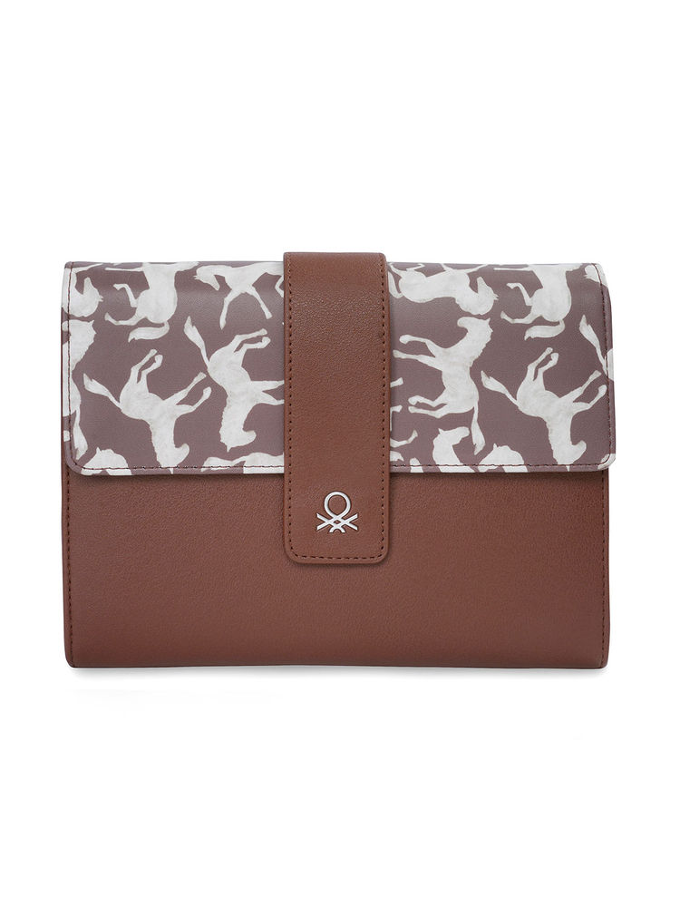 united colors of benetton fashion United Colors of Benetton Carole Women Brown Printed Clutch-picture-16