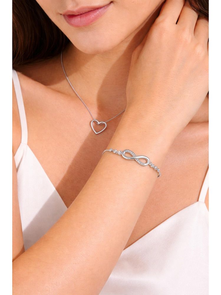 Gahan Elegant Infinity Love Bracelet & Heart Pendant Necklace Set-picture-12
