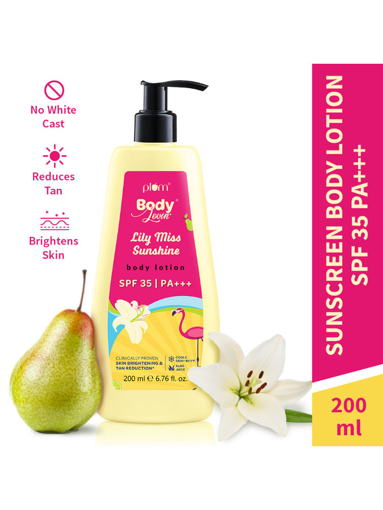 Plum BodyLovin' Lily Miss Sunshine Sunscreen Body Lotion SPF 35 PA+++ For Tan Reduction & Hydration