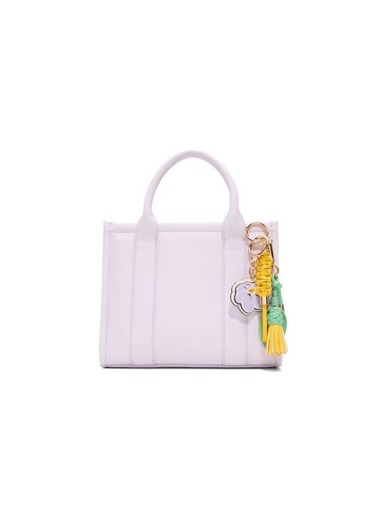 Aldo DINASAMI04 Women Purple Satchel Bag with Detachable Strap & Pouch and Charm (Set of 4)-image-18