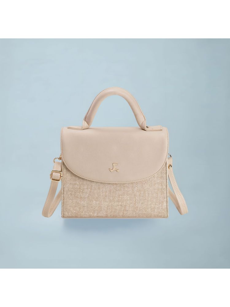 Mochi Textured Beige Satchel Bag-picture-37