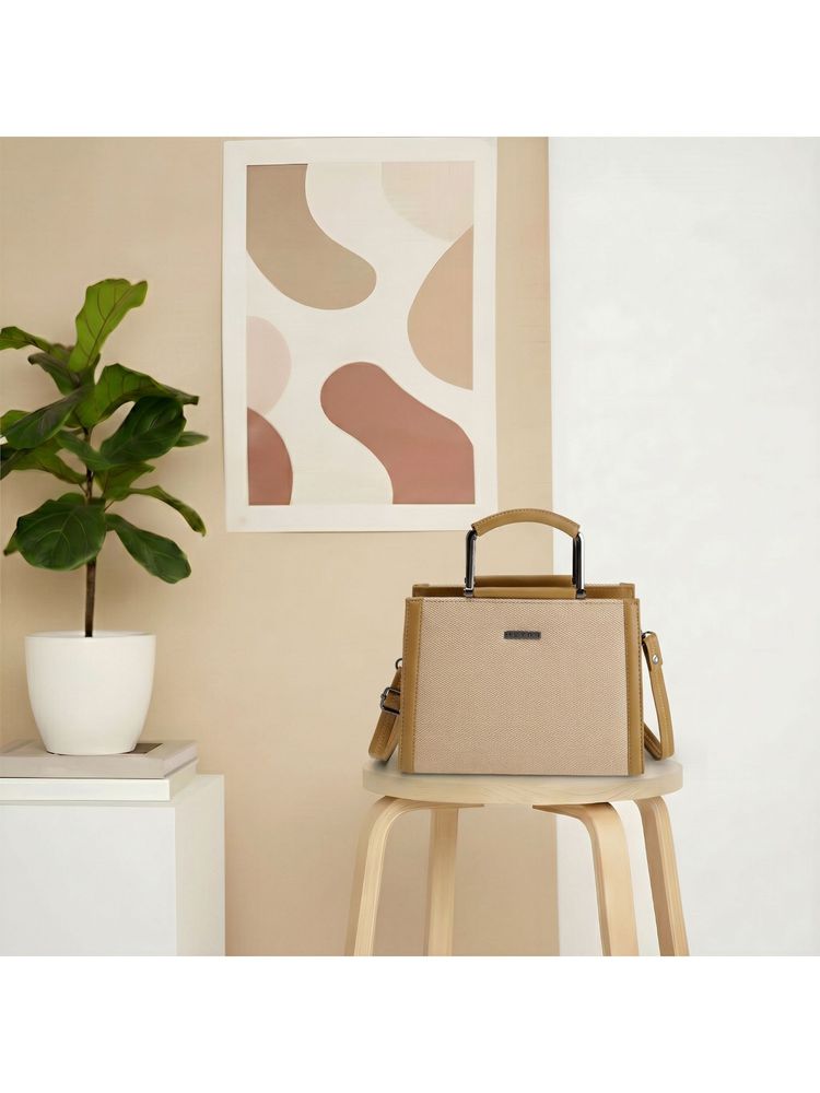 Metro Textured Mustard Satchel Bag-picture-32