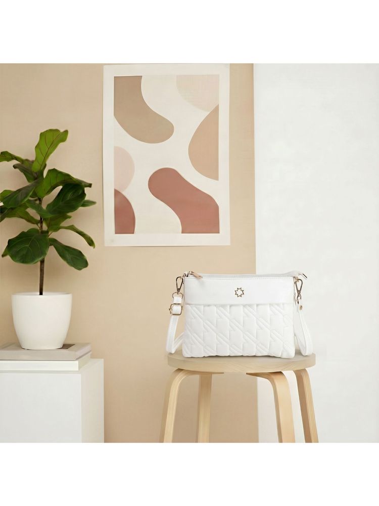 Metro Solid White Sling Bag-image-15