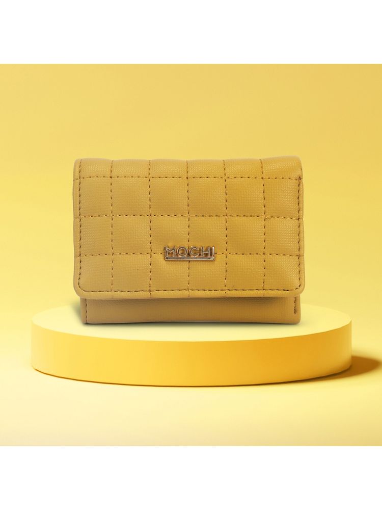 Mochi Solid/Plain Mustard Women's Wallet (10)-picture-27
