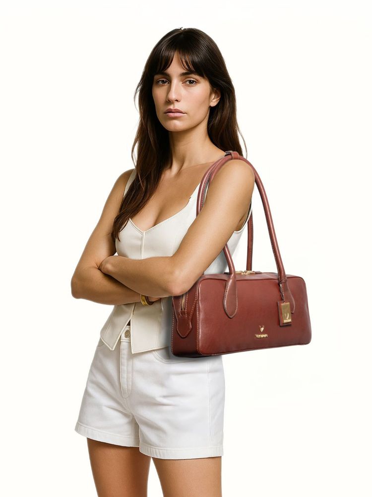 Hidesign Antoinette 04 Genuine Leather Women's Brown Shoulder Bag (M)-picture-24