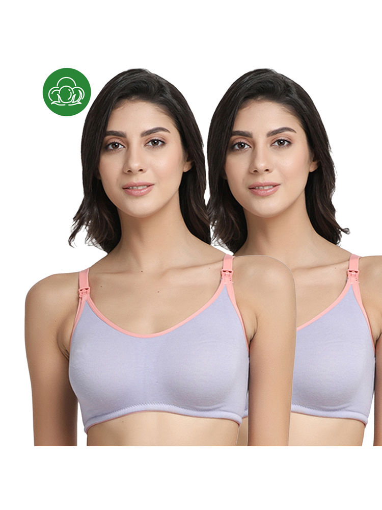 Inner Sense Organic Antimicrobial Soft Nursing Bra Combo of 2 - Purple-picture-28